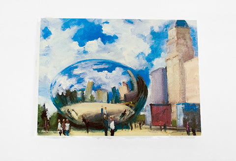 "Cloud Gate" Greeting Card of Millenium Park